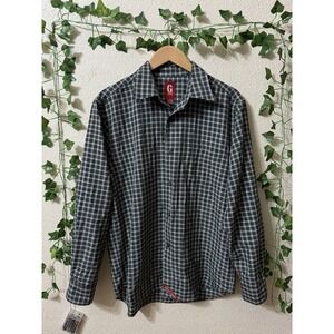 VTG 90s Guess Jeans USA Grunge Style Y2K Flannel Green Button Up Shirt Sz Medium